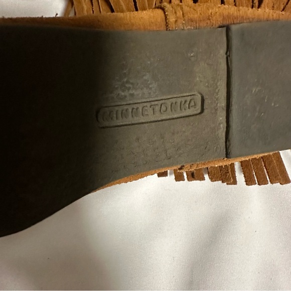 Minnetonka Brown Fringe Moccasin Boots - Picture 3 of 16